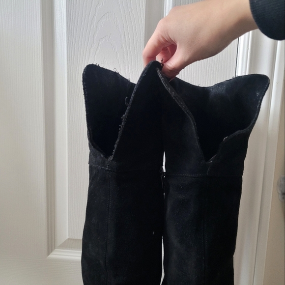 Zara TRF Chunky Heeled OTK Boots - Picture 7 of 12